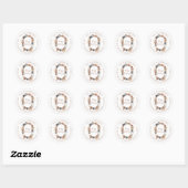 Sticker Rond Boho Fleurs Séchées Fête de Noël  (Feuille)