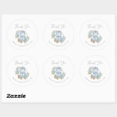 Sticker Rond Boho Floral bébé garçon douche Merci (Feuille)