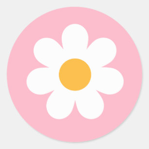Sticker Rond Boho Floral Daisy Fête d'anniversaire Super Faveur
