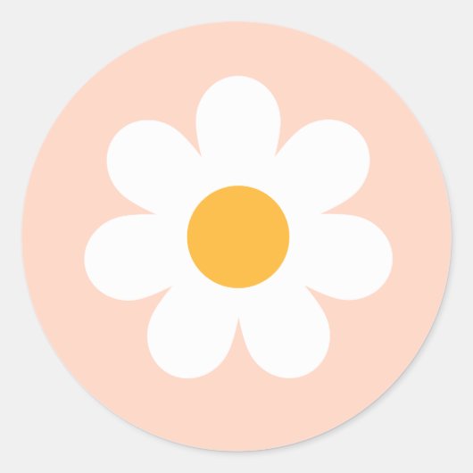 Sticker Rond Boho Floral Daisy Fête d'anniversaire Super Faveur (Devant)