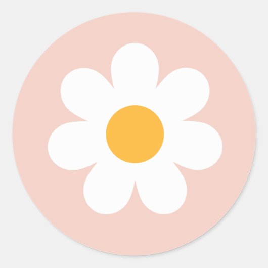 Sticker Rond Boho Floral Daisy Fête d'anniversaire Super Faveur (Devant)