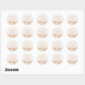 Sticker Rond Boho Floral Mariage de automne (Feuille)