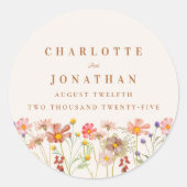 Sticker Rond Boho Floral Mariage de automne (Devant)