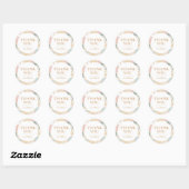 Sticker Rond Boho Floral Merci Fête de Mariage (Feuille)