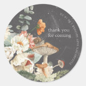 Sticker Rond Boho Floral Mushroom Botanique | BABY SHOWER (Devant)