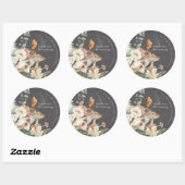 Sticker Rond Boho Floral Mushroom Botanique | BABY SHOWER (Feuille)