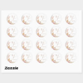 Sticker Rond Boho Floral Pampas Grass Mariage | FÊTE DES MARIÉE (Feuille)