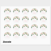 Sticker Rond Boho Floral Rose Gold Anniversaire (Feuille)