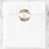Sticker Rond Boho Floral Terracotta Aquarelle Mariage (Sac)