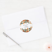 Sticker Rond Boho Floral Terracotta Aquarelle Mariage (Enveloppe)