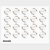 Sticker Rond Boho Floral Tropical | Mariage (Feuille)