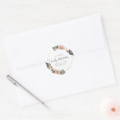 Sticker Rond Boho Floral Tropical | Mariage (Enveloppe)