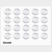 Sticker Rond Boho Floral Watercolor Wedding   (Feuille)