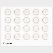 Sticker Rond Boho Flower Baby Shower (Feuille)