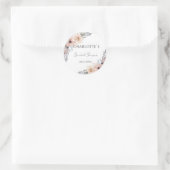 Sticker Rond Boho Flower Shower de Mariée (Sac)