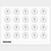 Sticker Rond Boho Flowers Mariage Suite Adresse de retour (Feuille)