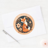 Sticker Rond Boho Fox "Stay Wild, Stay Free" Woodland Design (Enveloppe)