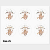 Sticker Rond Boho Gender Reveal Team Boy Baby shower (Feuille)