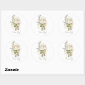 Sticker Rond Boho Gender Reveal Team Boy Baby shower (Feuille)
