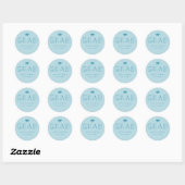 Sticker Rond Boho GRAD Typographie Bleu (Feuille)