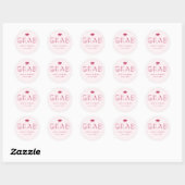 Sticker Rond Boho GRAD Typographie rose (Feuille)