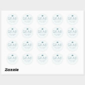 Sticker Rond Boho GRAD Typographie Turquoise (Feuille)