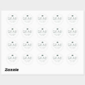 Sticker Rond Boho GRAD Typographie verte (Feuille)