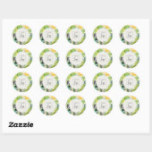 Sticker Rond Boho Green  Tropical Leafy Foliage Botanical Logo (Feuille)