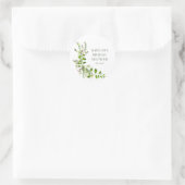 Sticker Rond Boho Greenery Aquarelle Floral Fête de Mariage (Sac)