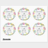 Sticker Rond Boho harde rose mariage de fleurs sauvages (Feuille)