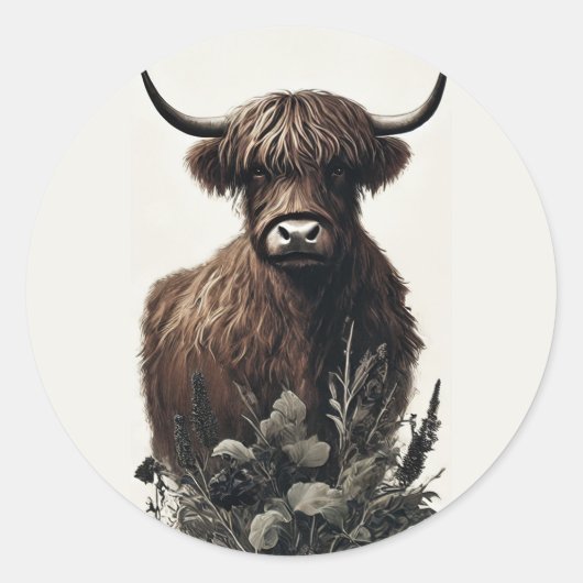 Sticker Rond Boho Highland (Devant)