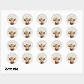 Sticker Rond Boho Highland Cow Anniversaire de enfant Party Mer (Feuille)