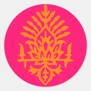 Sticker Rond Boho India Block Print