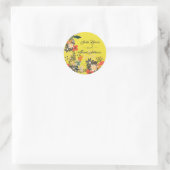 STICKER ROND BOHO JAUNE COLORÉ (Sac)