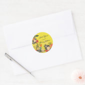 STICKER ROND BOHO JAUNE COLORÉ (Enveloppe)