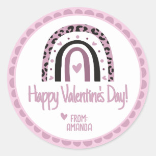 Sticker Rond Boho Joyeuse Saint-Valentin