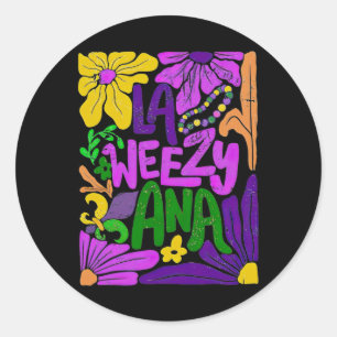 Sticker Rond Boho La Weezy Ana Mardi Gras Coquette Arc Louisian