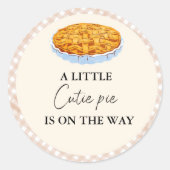 Sticker Rond Boho Little Cutie Pie Thanksgiving Baby shower (Devant)