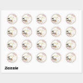 Sticker Rond Boho Love is Brewing Remerciement pour Baby Shower (Feuille)