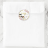 Sticker Rond Boho Love is Brewing Remerciement pour Baby Shower (Sac)