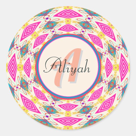 Sticker Rond Boho Mandala  (Devant)