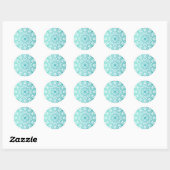 Sticker Rond Boho Mandala Turquoise (Feuille)