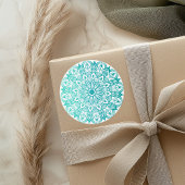 Sticker Rond Boho Mandala Turquoise