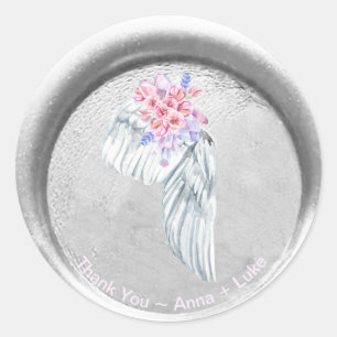 Sticker Rond *~* Boho MERCI Ange Aile Faux  Sceau de cire