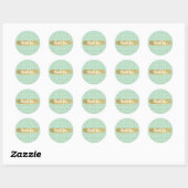 Sticker Rond Boho Mint Vert Hexagon Or Géométrique Sweet 16 (Feuille)