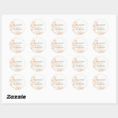 Sticker Rond Boho moderne aquarelle automne Feuilles Mariage (Feuille)