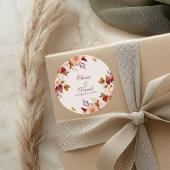 Sticker Rond Boho Moderne Burange Terracotta Mariage Floral