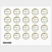 Sticker Rond Boho moderne Feuilles tropicaux Séché Palm Mariage (Feuille)