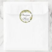 Sticker Rond Boho moderne Feuilles tropicaux Séché Palm Mariage (Sac)