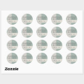 Sticker Rond Boho moderne Géométrique Abstraits Gris Vert (Feuille)